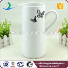 Black butterfly decal white ceramic bathroom jug